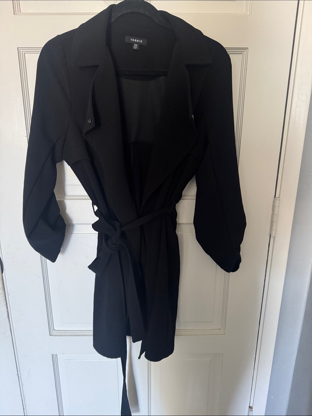 torrid Black Long Open-Front Coat